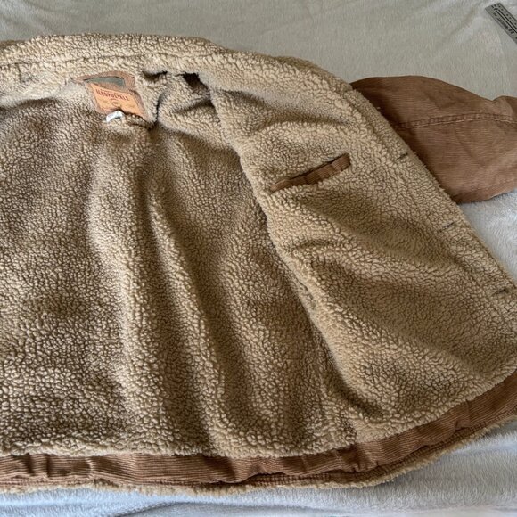 Aeropostale Men's 90s Tan Corduroy Sherpa Lined Jacket Y2K Size Large EUC - Picture 7 of 11